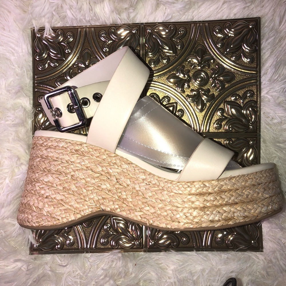 Wedge Espadrille Slide Sandals - Cream - Picture 2 of 16